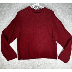 GAP Red Cable Knit Pullover Sweater Chic Oversized Womens Size XS, Cotton Blend